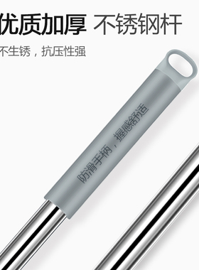 家家爽胶棉吸水拖把替换头卫生间专用家用对折式不锈钢杆海绵拖把