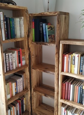 书架原木古董层架陈列架古玩民宿客栈书屋架子多肉收纳架置物架