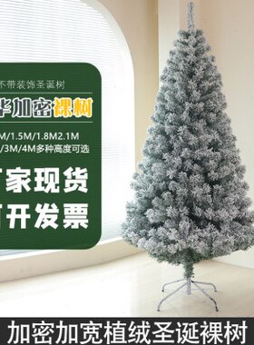 植绒圣诞树1.2/1.5/1.8/2.1/2.4/3/4米圣诞节装饰摆件白色
