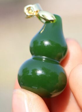 玉石禄小挂件菠菜男女碧玉和田玉白葫芦吊坠新疆坠子绿福玉坠玉玉