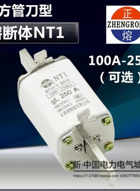正浩 熔断器熔芯NT1(R032)RT16-1 熔断体 100A 200A 250A 方管式