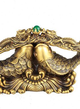纯铜鲤鱼跃龙门摆件年年有余如意客厅工艺品家居装饰品摆乔迁礼品