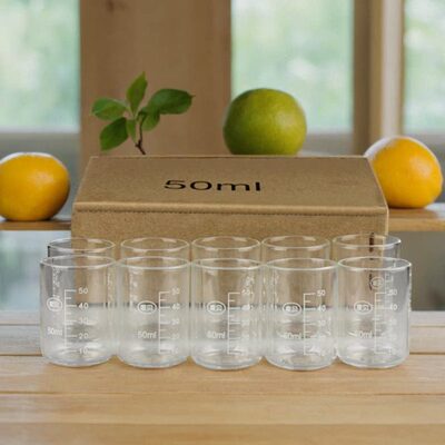 l带 家贝烧杯m塑料量杯示10ml范0ml50水质检测25刻度产品 实验室