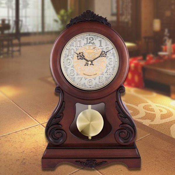 实木座钟欧式客厅木制钟钟表复古台钟报时钟木质时钟木纹钟T1083,家居饰品,立钟/落地钟,淘宝优惠券,粉丝福利购,淘宝优惠卷