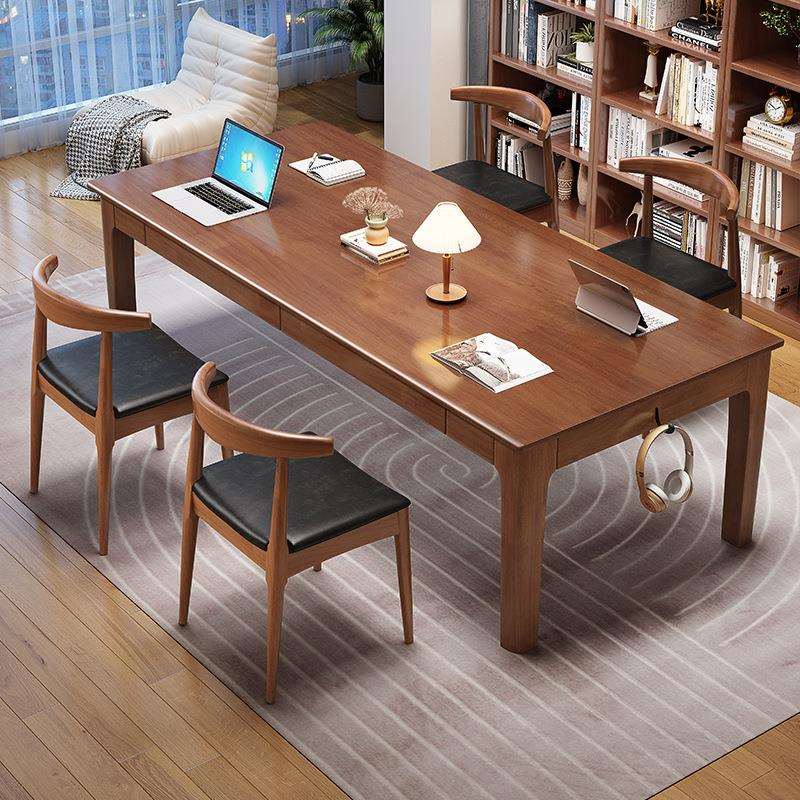 书桌办公客厅客厅阅读家用桌椅大长工作台书桌去实木带抽屉化组合