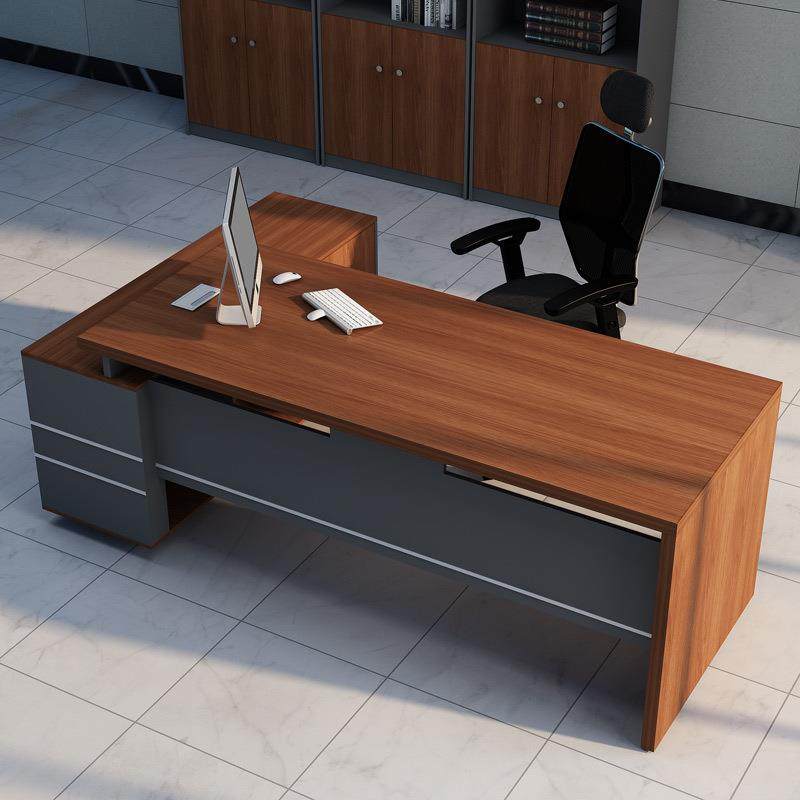办公桌简约现代老板桌椅组合带柜电脑大班台单人经理主管职员工桌,3C数码配件,USB灯,淘宝优惠券,粉丝福利购,淘宝优惠卷