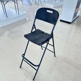 宏桥110cm仿木纹折叠椅高脚塑料靠背椅户外吧桌折叠餐