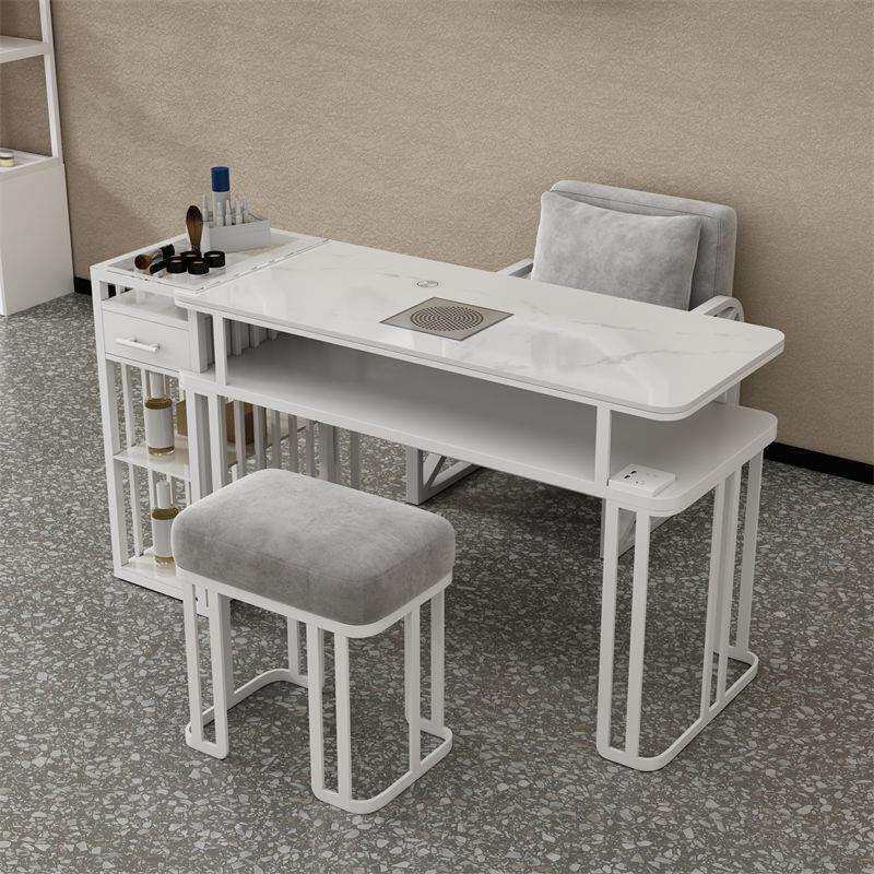 轻奢美甲桌吸尘器单人双人三人桌椅子网红桌椅组合套装
