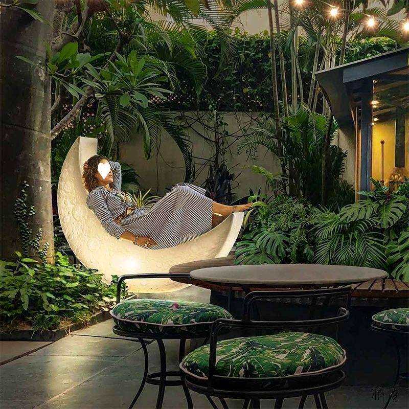 直播背景风车装饰月亮灯工程照明太阳能摆件婚庆躺椅旋转场景架子