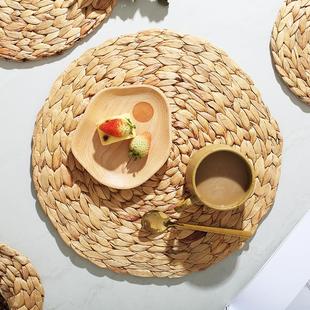 跨境宜然葫芦草编餐垫手工编织餐垫隔热防烫杯垫碗盘垫砂锅垫