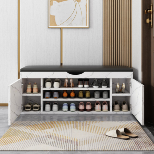 家用进门口穿换鞋凳入户玄关坐凳鞋柜一体软包靠墙收纳储物长条柜