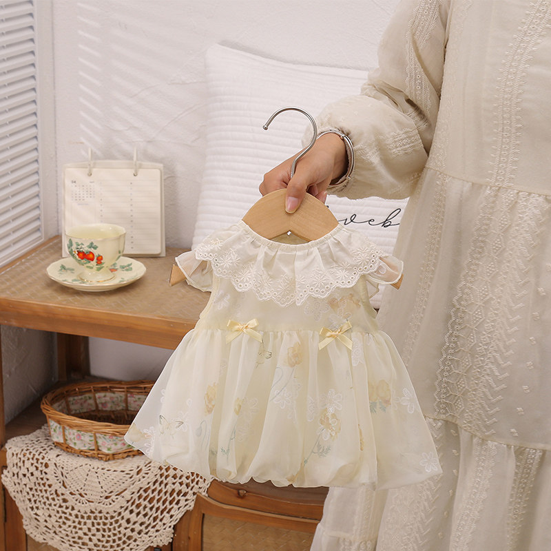 2026夏季新款甜美花边儿童连衣裙新生婴幼儿女宝宝夏天衣服A字裙