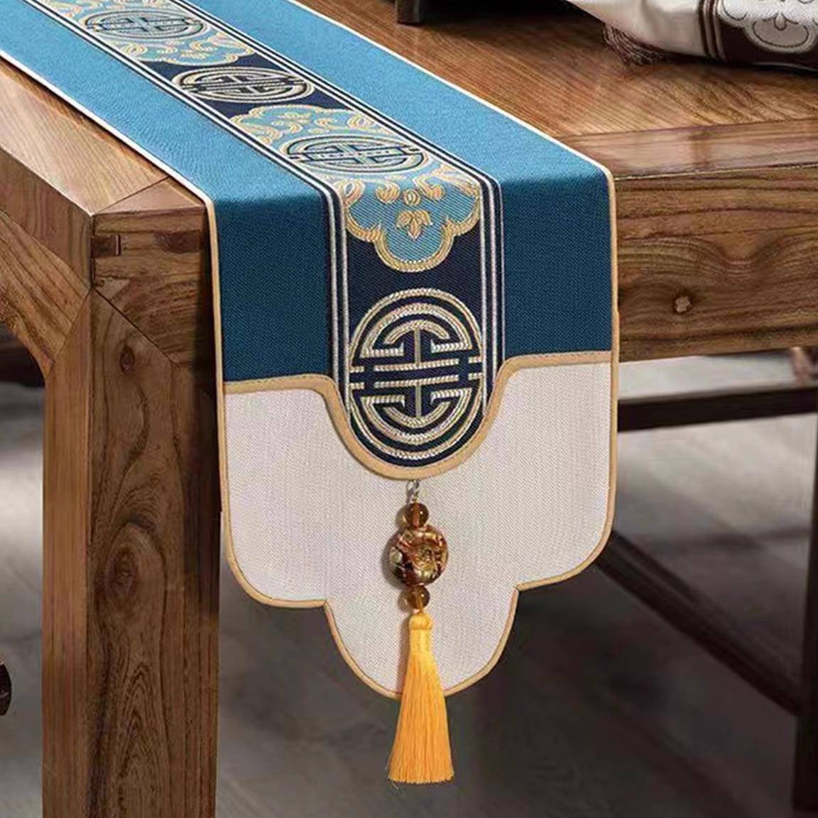 新中式小桌旗禅意中国风茶几茶台茶席茶桌旗防滑长条布艺旗定制