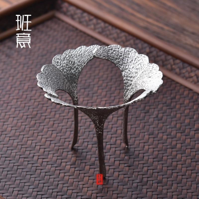 复古茶漏茶滤创意纯锡茶滤网茶隔功夫茶道零配茶叶过滤底座滤茶器