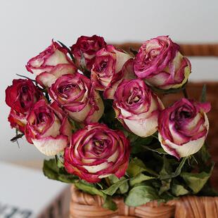 玫瑰干花花束客厅摆设办公室桌面家居装饰摆件云南天然风干真花
