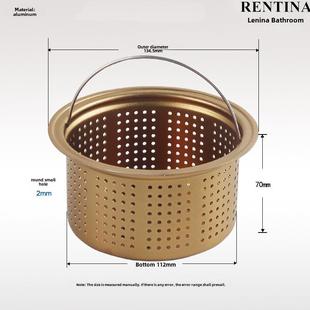 厨房水槽185mm下水器适配韩国白鸟单槽落水提篮密网过滤篮子配件