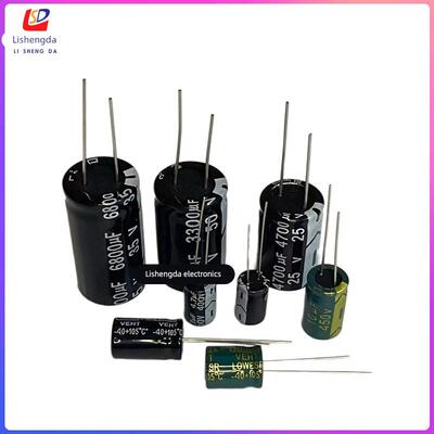 直插铝电解电容器25V680UF/820/1000UF/1500UF/2200/3300/4700UF
