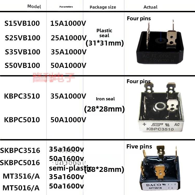 整流桥S35VB100 S25VB100 KBPC3510 SKBPC5016 KBPC5010 S15 S50