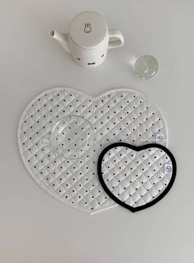 henceforth｛Dottie｝波点爱心绗缝餐垫杯垫桌面装饰隔热韩系ins