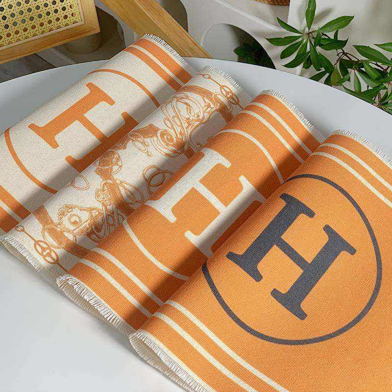 法式橙色棉麻餐垫防水免洗咖啡杯碗垫高级感隔热防烫盘子西餐桌垫