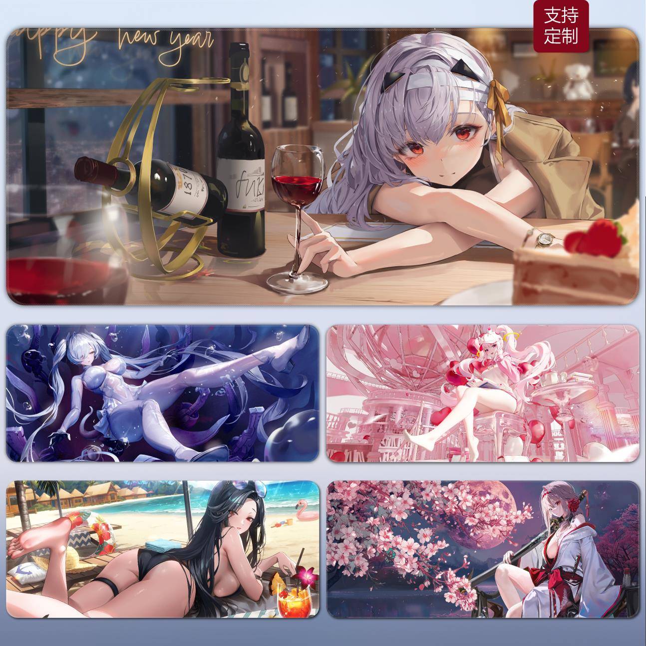 NIKKE胜利女神超大鼠标垫妮姬电竞游戏办公桌垫加厚锁边键盘垫