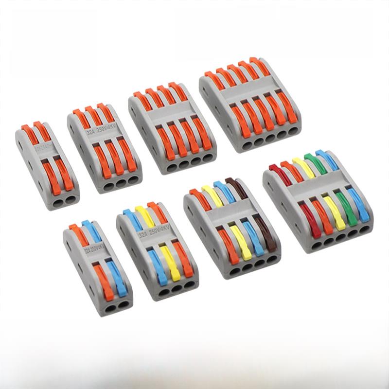 50件Spl-2二位多功能电线连接器快速端子座连接器二进二出