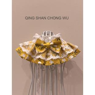 【青衫宠物】原创猫咪围兜宠物小型犬泰迪碎花狗狗小猫口水巾围脖