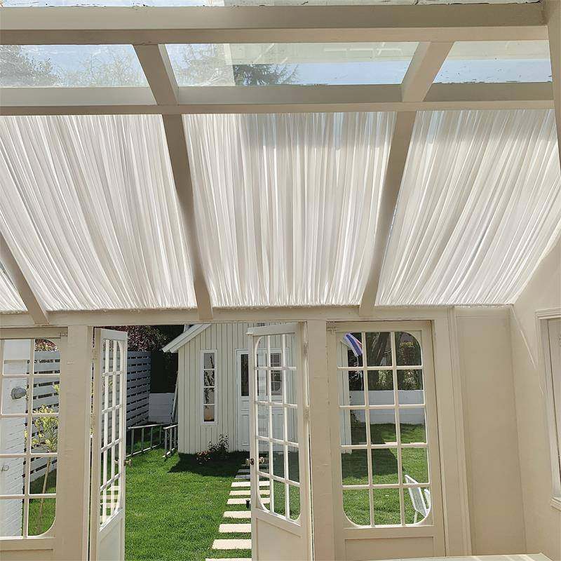 玻璃阳光房遮阳顶帘防晒隔热窗帘吊顶天幕纱幔顶棚专用天窗绷纱帘