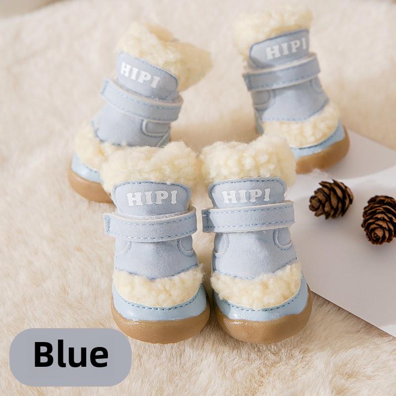 宠物冬天鞋子不掉脚秋冬宠物棉鞋比熊小型犬加厚保暖冬宠物雪地靴