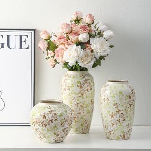 中式高级青花瓷覆古玄关陶瓷花瓶家居客厅插花装饰品摆件无孔花盆