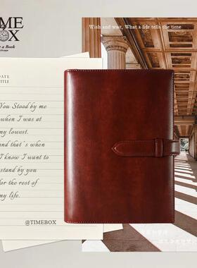 TIMEBOX彷皮活页夹本商务办公礼品通用记事本A5会议记录手册B5皮