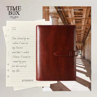 TIMEBOX彷皮活页夹本商务办公礼品通用记事本A5会议记录手册B5皮