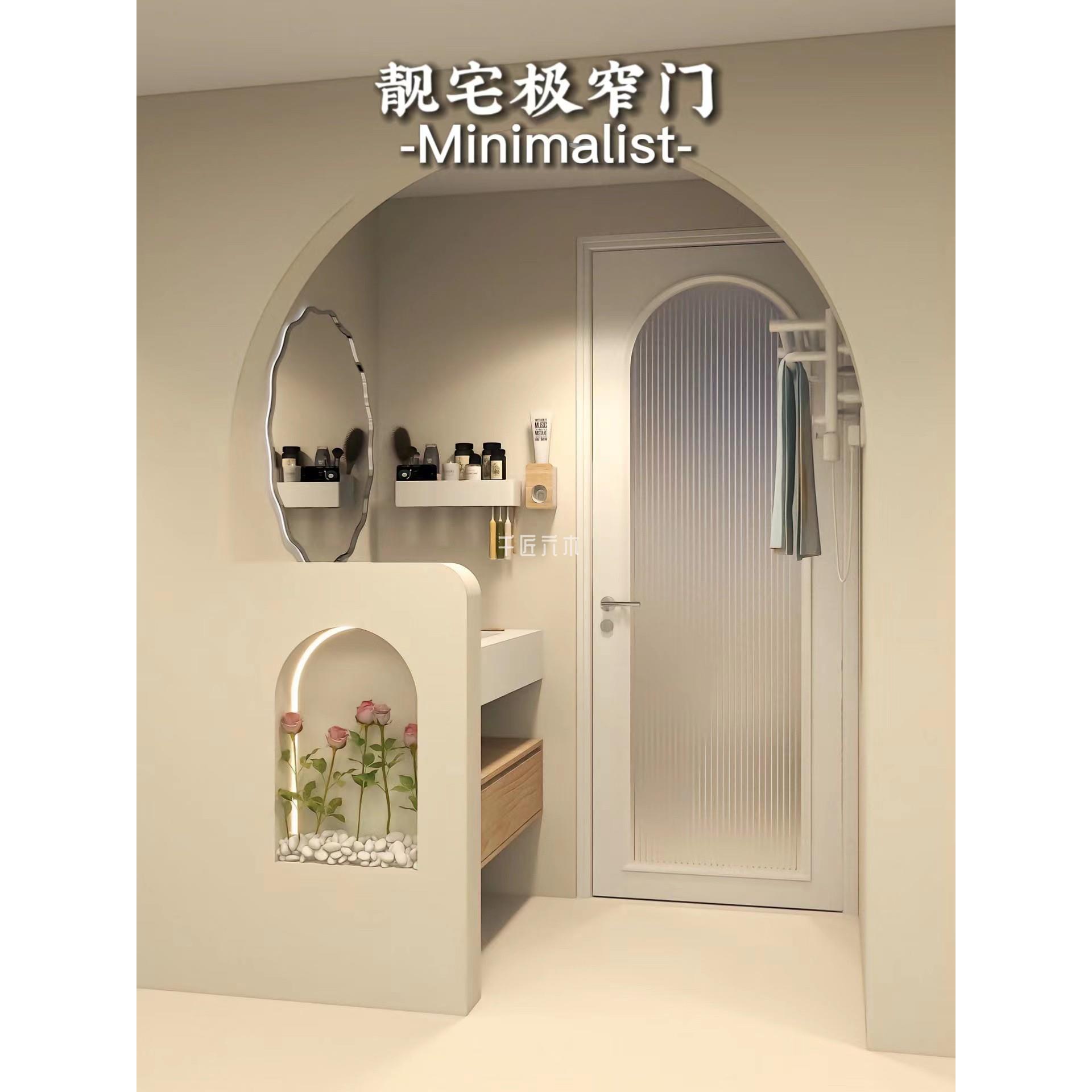 法式门覆古门化妆室极窄门木门玻璃房间门网红欧式厕所厨房卧室门