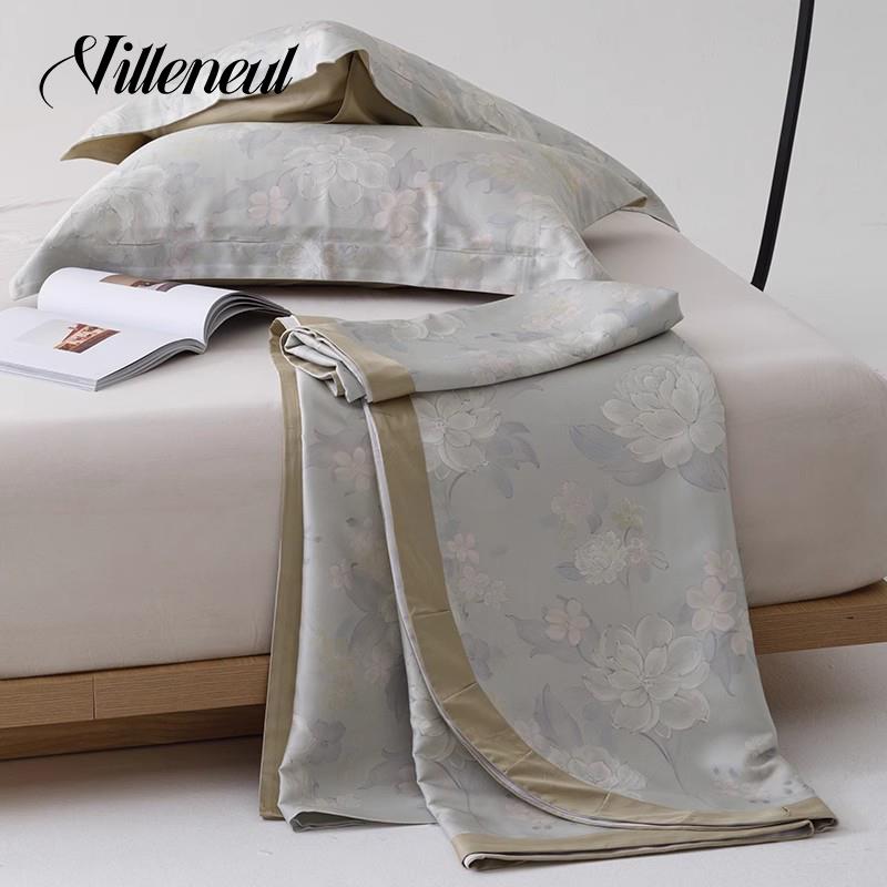 Villeneul高端竹纤维凉席三件套夏季天丝床单凉感冰丝夏软席子