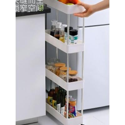 夹缝多层置物架带轮子落地式架盆收纳小推车厨房杂物可移动卫生间