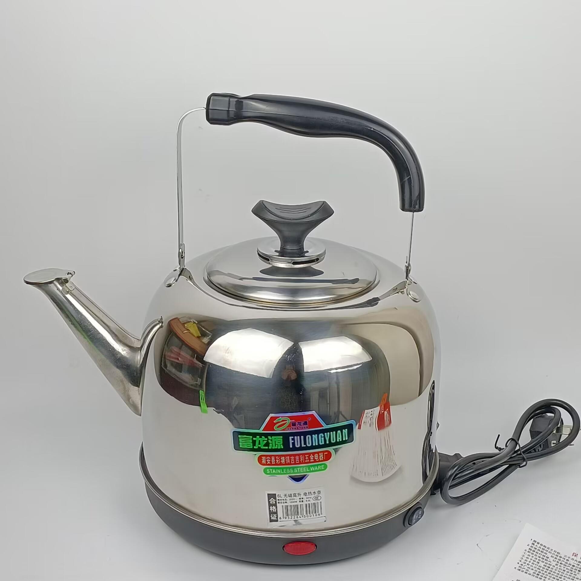 富龙源大容量家用食品级加厚不锈钢自动断电快煮壶饭店商用水壶