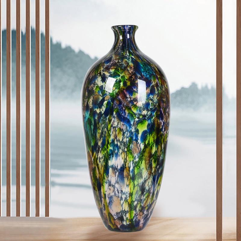 大师手作琉璃工艺品花瓶摆件新中式玄关客厅别墅高档礼盒乔迁礼物