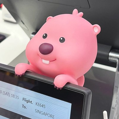loopy电脑趴趴摆件办公桌面显示器屏幕中控台车载海狸露比女挂件