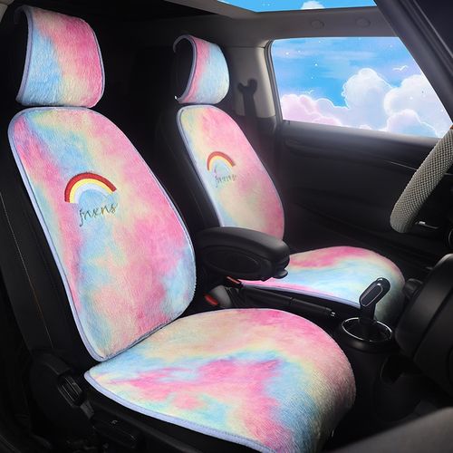 卡通可爱汽车坐垫冬季毛绒座垫女士单片车垫四季通用车座垫座套