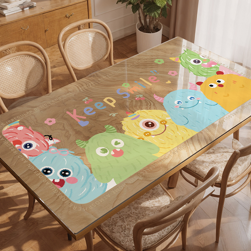 卡通透明软玻璃桌垫防水防油免洗桌布桌面保护垫防烫W耐高温茶几