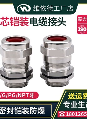 单密封红芯铠装电缆接头EMC防水格兰头EMV电磁兼容屏蔽防爆填料函