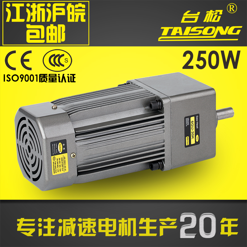 台松250W微型交流异步齿轮调速定速减速电机可逆控制马达220V380V
