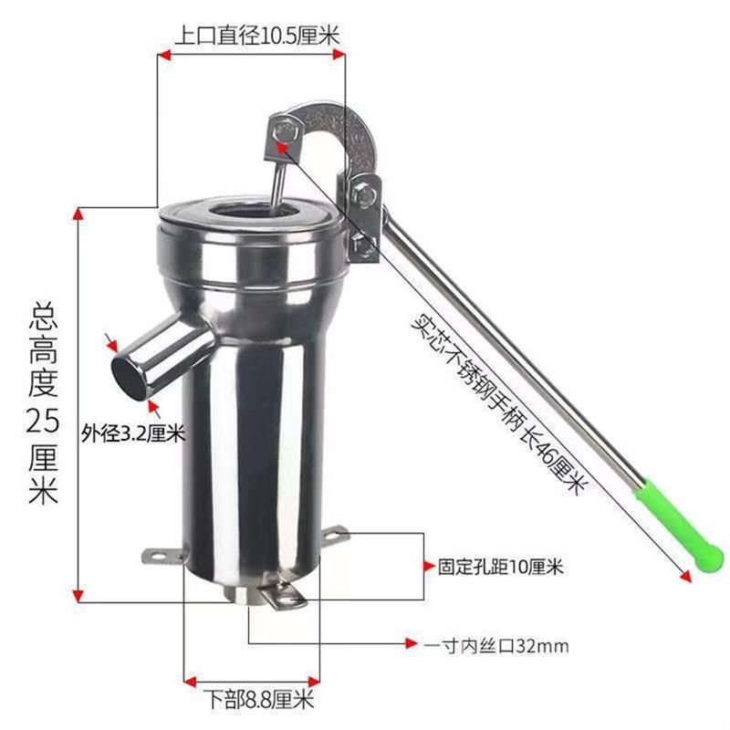 手动摇水泵家用不锈钢压水器加厚手压抽水机老式打水井头人工井泵
