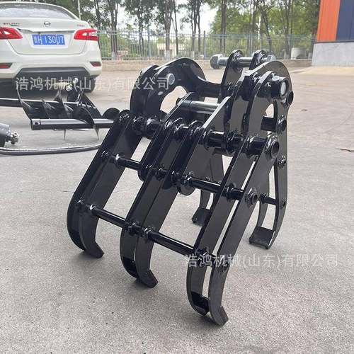 小型滑移属具液压抓木器多功能夹木器草耙子拇指夹挖掘机属具