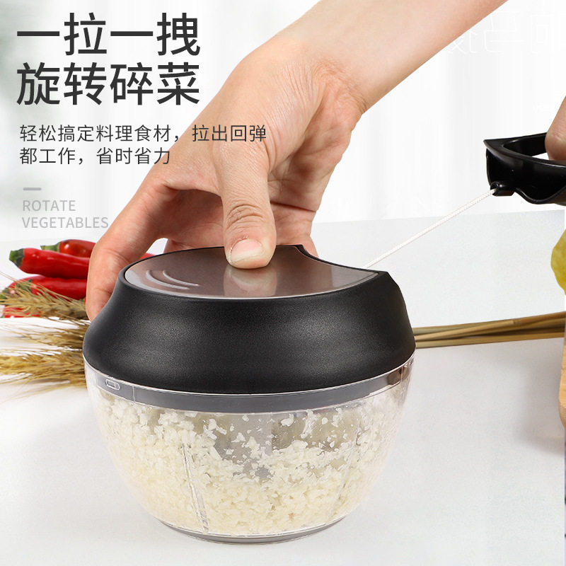 厨房饺子馅碎肉机捣蒜泥手拉式绞肉机拉蒜器家用切蒜器蒜泥器