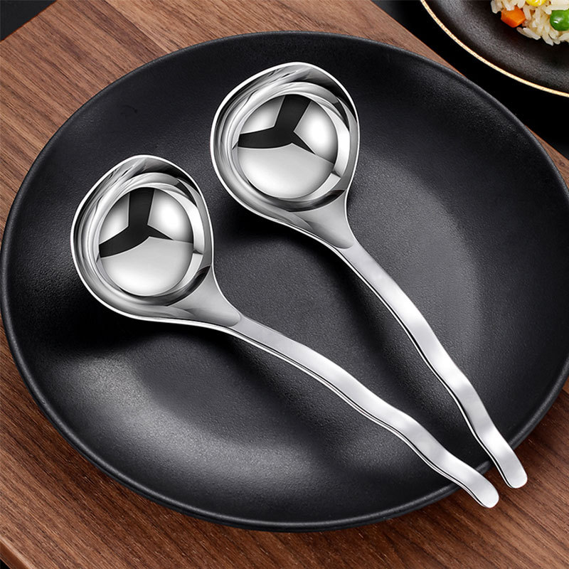 304不锈钢曲柄分餐勺盛汤喝汤勺子大调羹粥勺公用分餐分菜勺家用