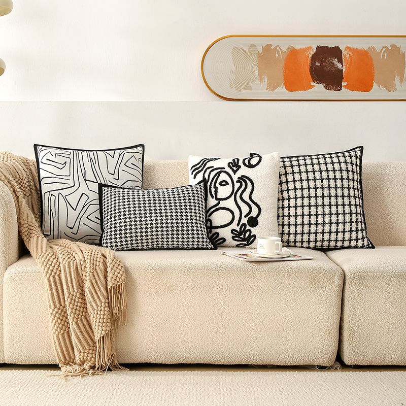 轻奢方枕套抱枕客厅法式沙发抱枕套装饰靠枕现代简约黑白枕头