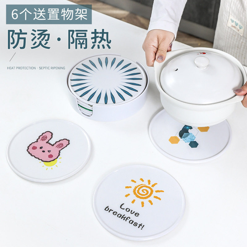 隔热垫耐高温加厚密胺防烫垫餐桌垫卡通餐垫家用杯垫砂锅垫子碗盘