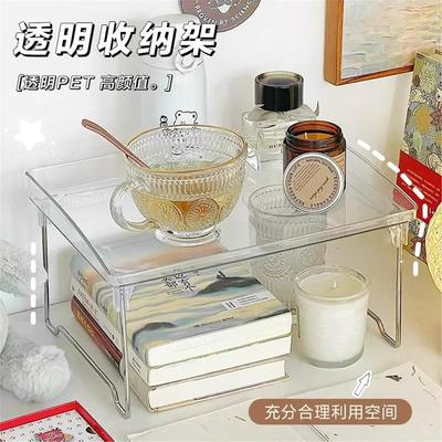 多层折叠桌上ins透明架子