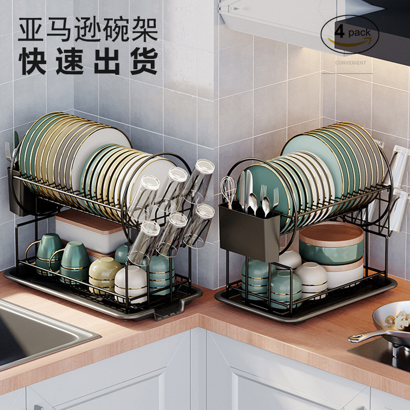 厨房大容量碗架沥水架放碗架子水槽上方的碗碟沥水收纳架dishrack